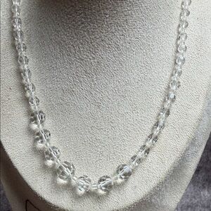 Faceted Clear Bead Necklace for Women - Classic Sparkle